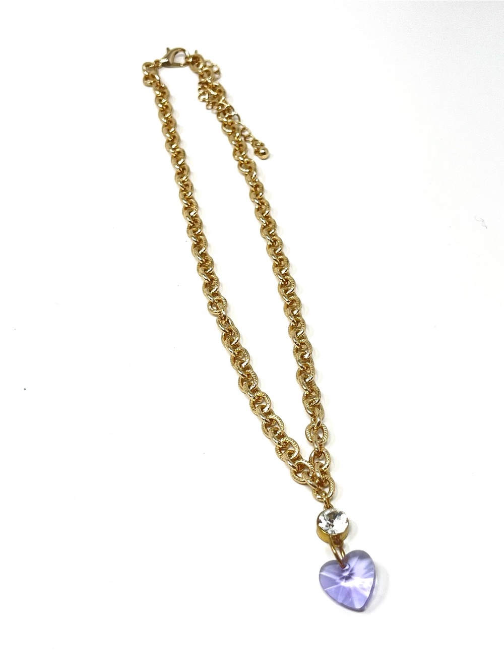 New Anthropologie Gold Chain Heart Pendant Necklace